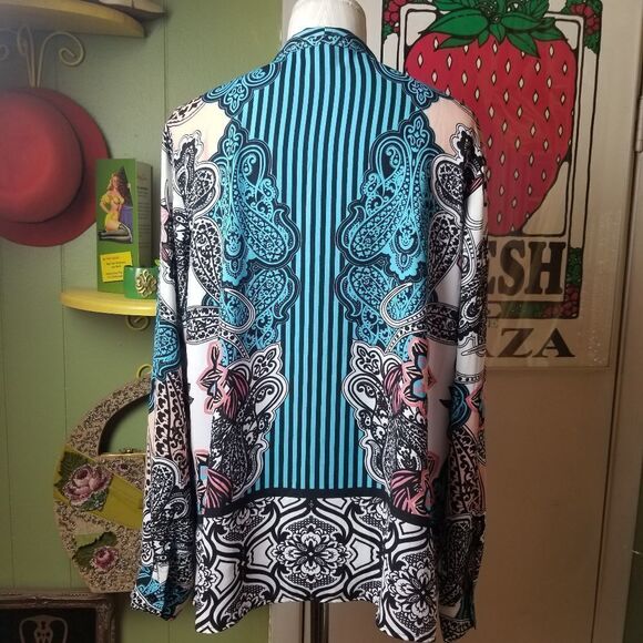 Dana Buchman Blouse L/S Paisley L - Picture 5 of 9